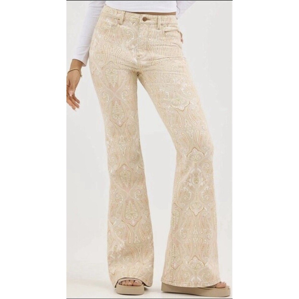 NEW WRANGLER (Size 8/32 Length) High Rise Fierce Flare Paisley Print Jeans